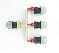 Heavy Duty Brass MDPE Pipe Joining Manifold with valves (20 mm MDPE. 3 Outlets)