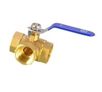 Heavy Duty Brass T Type Ball Valves Three Way Control Upgrades 3 Ways T Pattern Adapter for Water Oil Systems Brass Three Way Ball Valves