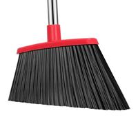 Heavy Duty Broom, 55 Inch Long Handle Outdoor Large Angle Brooms, Commercial Broom for Sweeping Indoor, for Home Garage Kitchen Office Courtyard Lobby Patio Lawn Concrete, Black Red