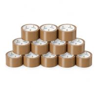 Heavy Duty Brown Packing Tape - 12 Rolls of 48mm x 66m Strong Packaging Tape - Sticky Parcel Tapes for Boxes, Postage, Moving House - FSC Certified Shipping Tape for Wrapping Cardboard Box and More