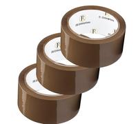 Heavy Duty Brown Packing Tape - 3 Rolls of 48mm x 66m Strong Packaging Tape - Sticky Parcel Tapes for Boxes, Postage, Moving House - FSC Certified Shipping Tape for Wrapping Cardboard Box and More