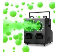 Heavy Duty Bubble Blaster Fog Maker with RGBW LED Lights, Remote Control, Timer, DMX, LCD Control Panel - 10,000+ Floating Bubbles, Dual Nozzle