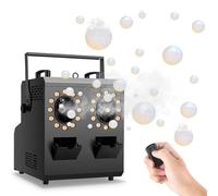 Heavy Duty Bubble Machine With Professional Fog Performance, Dual Nozzle Configuration, 24 RGB LEDs, 11CH DMX Control, 1.2L Capacity, Fast Heating System For Stage Productions