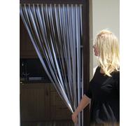 Heavy Duty Bug Blind/Fly Blind-80cm wide (Standard UK door width)- Complete With Screw In Fitting Hooks For Wooden Door frames. (SILVER/WHITE)