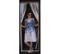 Heavy Duty Bug Blind,Strip Blind/Fly Blind-100cm/One metre wide- Complete with self adhesive fitting hooks for Plastic Door frames (PASTEL PINK & WHITE)