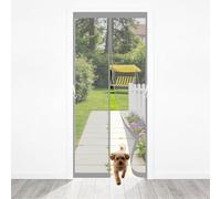 Heavy Duty Bug Mesh Curtain 110 x 160 cm No-Drill Easy Installation Automatically Closes Powerful Magnets Door Screens Nets for Patio Doors Balcony Sliding Door, Grey