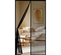 Heavy Duty Bug Mesh Curtain 151 x 219 cm Durable, Keeps Bugs Out, Kid and Pet Friendly Fly Screen Door Mesh Screen Curtain Hundreds of Sizes, Lets Fresh Air in, Black