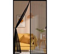Heavy Duty Bug Mesh Curtain 151 x 243 cm Durable, Keeps Bugs Out, Kid and Pet Friendly Magnetic Door Curtains Fly Screen Hundreds of Sizes, Lets Fresh Air in, Black
