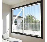 Heavy Duty Bug Mesh Curtain 151x189cm(WidthxHigh) Durable, Keeps Bugs Out, Kid and Pet Friendly Anti Mosquito Mesh Fly Curtain Hundreds of Sizes, Lets Fresh Air in, White