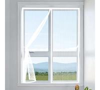 Heavy Duty Bug Mesh Curtain 151x210cm(WidthxHigh) Durable, Keeps Bugs Out, Kid and Pet Friendly Magnet Fly Screen Door Insect Protection Lets Fresh Air in, Hundreds of Sizes, White