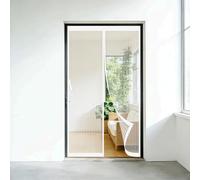 Heavy Duty Bug Mesh Curtain 390 x 430 cm Frame Hook & Loop Keep Bugs Out Lets Fresh Air in No Gap Door Screen for Patio Doors Balcony Sliding Door, White