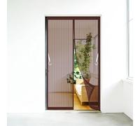 Heavy Duty Bug Mesh Curtain 60 x 110 cm Frame Hook & Loop Keep Bugs Out Lets Fresh Air in No Gap Fly Screens Doors Nets for Bedroom Pet Friendly Living Room, Brown