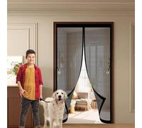 Heavy Duty Bug Mesh Door 98 x 198 cm Automatically Closes, Keep Bugs Out, Without Drilling, Easy to Install, Fly Screens Door Nets Patio for Patio/Balcony, Black