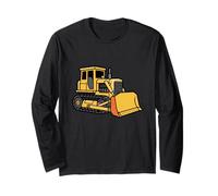Heavy Duty Bulldozer Construction Machine Illustration Long Sleeve T-Shirt