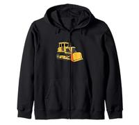 Heavy Duty Bulldozer Construction Machine Illustration Zip Hoodie