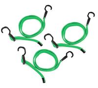 Heavy Duty Bungee Rope Set, 18mm x 1.2m Adjustable Elastic Cargo Straps with Hooks, Yellow Green Red, for Motorcycle, Bicycle, Luggage, Car Accessories (Green Bung 3)