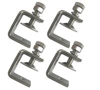 Heavy Duty C-Clamp, 4 Pcs Stainless Steel Heavy Duty Clamp, Woodworking Fixed Fixture Clamp, Anti-Slip U-Clamp, for DIY Woodworking, Welding, Cabinetry, Pocket Hole Joinery, Silver Color