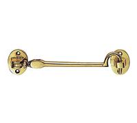 Heavy Duty Cabin Hook & Eye Polished Brass 202mm Arm Cabinet Hatch Lock
