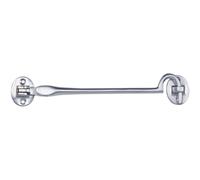 Heavy Duty Cabin Hook & Eye Satin Chrome 202mm Arm Cabinet Hatch Lock