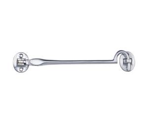Heavy Duty Cabin Hook & Eye Satin Chrome 202mm Arm Cabinet Hatch Lock