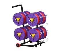 Heavy-Duty Cable Spool Cart, Wire Rack Dispenser with Removable Reels for Industrial Pulling (4 Reel)