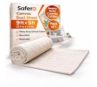 Heavy Duty Canvas Dust Sheets for Decorating & Painting Sized 9 feet x 5 feet Heavy Weight Drop Cloth Paint Cover Sheets for Furniture, Floor, Staircase, Corridors, Reusable & Washable