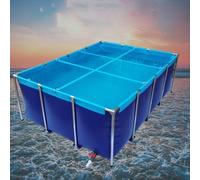 Heavy-Duty Canvas Fishpond with Steel Frame - Durable Outdoor Water Storage Solution for Fish Farming, Oxidation Resistant with Drain Valve