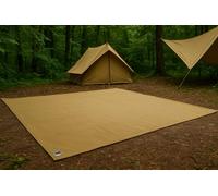 Heavy Duty Canvas Tarp for Camping & Outdoor Shelter - Waterproof Groundsheet & Tent Cover - Durable Breathable Tarpaulin for Hiking, Travel, Rain Protection (Multiple Sizes) (Khaki Tan, 7 x 8 ft)