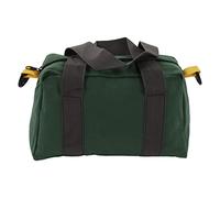 Heavy Duty Canvas Tool Bag, Large Capacity Water Resistant Zipper Tool Tote Bag with End Pockets, for Woodworking, Electrician, Construction, Mechanic, Garden, Olive Green, 11 X