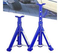 Heavy Duty Car Axle Jack Stands 3 Tonne 4 Stage Height Adjustment Folding Axle Stands, Adjustable 290-408mm Steel Car Stand for Garage Workshop, 2 Pack Car Caravan Van Vehicle Stand Lifting Tool