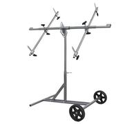 Heavy Duty Car Panel Stand with Rotating Arms - Adjustable Auto Body Repair Paint Trestle with Wheels