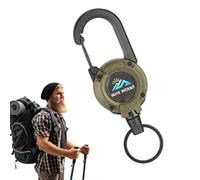 Heavy Duty Carabiner Badge Holder | Tacticaal ID Lanyard Reel | Retractable Keychain Multifunction | Outdoor Camping Easy-pull Buckle Lure Telescopic Buckle Wire for Camping, Hiking, Traveling Fishing