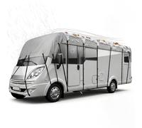 Heavy Duty Caravan Covers Waterproof RV Roof Cover Anti-UV Camper Top Half Cover Secure Straps,Universal Motorhome Cover for Campervans, Travel Trailers & Caravans,Gray,8.5 * 3M Fits 26to29 ft
