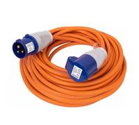 Heavy Duty Caravan Hook Up Cable, 25M Extension Lead Cable, 16 Amp Cable 240V Camping Extension Lead, High Visibility Orange - Perfect for Campervans & Motorhomes (25M)