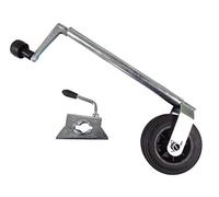 Heavy Duty Caravan Jockey Wheel and Clamp 34MM (Lightweight Plastic Rim Trailer Wind Up)