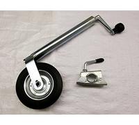 Heavy Duty Caravan Jockey Wheel & Clamp 42MM (Trailer Metal Rim Wind Up Handle)