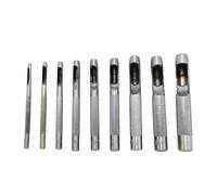 Heavy Duty Carbon Steel Hollow Hole Puncher Tool Punching Drill with Multiple Size for Leather Paper Materials Heavy-Duty Steel Multi-Diameter Rod Set for Precise Circular Holes in Crafting