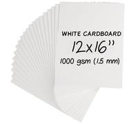 Heavy-Duty Cardboard Sheets 12 x 16 in - 1000 GSM (1.5mm Thick) - 20 Sheets of Card Board for Binding Covers, Book Boards, Backing and Crafts - Sturdy Alternative to Cardstock Paper Sheets
