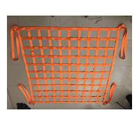 Heavy Duty Cargo Lifting Net Straps Hoisting & Hanging Net for Heavy Objects Safety Lifting Bag for Stones & Bricks (Size: 1×1M Capacity: 2T Color: Orange)
