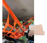 Heavy Duty Cargo Net for Truck & Van, Flat Cargo Lifting Net with Square Mesh, Orange Furniture Lifting Straps Unbreakable, Cargo Netting(4x4m - Load 1ton (20cm mesh))