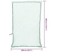 vidaXL Trailer Net - Green Cargo Mesh 3x2 m - Elastic Rope, Tear-Resistant, UV & Weatherproof Polypropylene, Easy Installation, Universal Fit for Trailers, Trucks, SUVs, Roof Racks