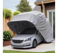 Heavy Duty Carport Canopy, All Weather Retractable Folding Car Garage for Outdoor Use, Portable Shelter for Trucks, Boats, SUVs - 18ft x 8.2ft x 7.6ft