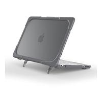 Heavy Duty Case for Apple 2026 MacBook Neo 13-inch Laptop Shockproof Hard Shell Matte Translucent Anti-Fingerprint Protective Cover with TPU-Covered Edge (Grey)