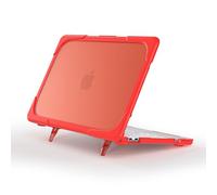 Heavy Duty Case for MacBook Neo Case 13 inch 2026 Release Model A3404, Ultra-Thin Crack&Fingerprint Resistant Shockproof TPU Protective Hard Shell Cover with Foldable Kickstand (Red)