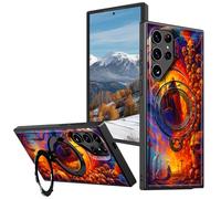 Heavy Duty Case for Samsung Galaxy S25 Ultra 6.9 Inch, Dual-Layer Rugged Protective Cover with 360° Rotating Ring Kickstand, Military-Grade Shockproof Full Body Phone Case, Death Skeleton Underworld