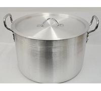 Heavy Duty Casserole Aluminium Cooking Pot Pan Lid Catering - Ground Base (14" - 35.5cm / 23L)
