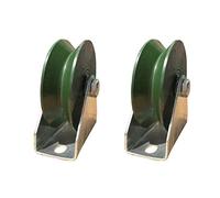 Heavy Duty Cast Iron Caster Wheels - 2 V-Groove Wheels with Double Bearings for Industrial Machines, Sliding Doors & Gates, Durable Track Rollers for Optimal Mobility