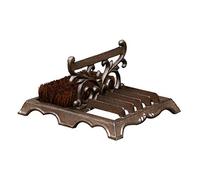 Heavy Duty Cast Iron Doorstep Shoe Brush Scraper Doormat Coir Boot Brush | Boot Brush, Doorstop, Shoe Scraper, Door Mat, Antique Brown, Recycled Metal, Durable, Weather Resistant