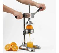 Heavy Duty Cast Iron Juicer - Manual Citrus Squeezer for Pomegranate and Orange - Effortless Lever Action with Easy-Clean Stainless Steel Crusher