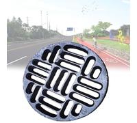 Heavy Duty Cast Iron Round Drain Grate CoverOutdoor Floor Drain Strainer for Garden & Catch BasinSizes: 7.8" to 26" (67x3cm to 26.4x1.2in)